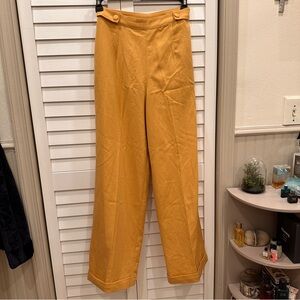 Mustard Yellow High-Waist Wide Leg Trousers size S